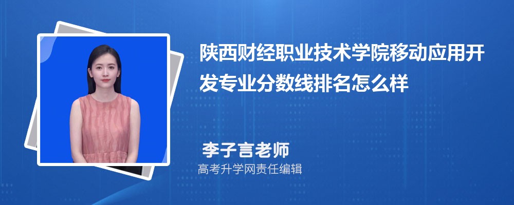 陕西财经职业技术学院的移动应用开发专业分数线(附2020-2022最低分排名怎么样)