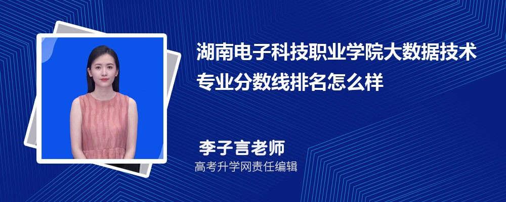 湖南电子科技职业学院的大数据技术专业分数线(附2020-2022最低分排名怎么样)