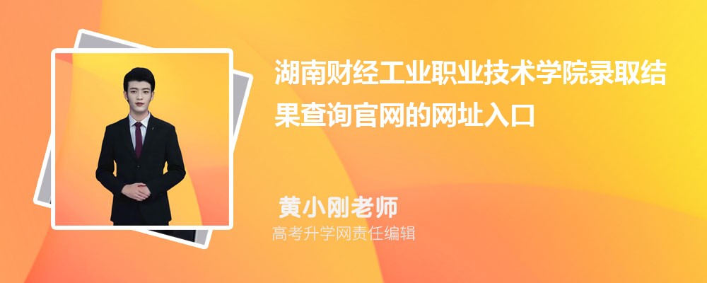 湖南财经工业职业技术学院高考录取结果查询官网网址入口